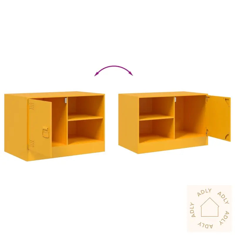 Tv-Benker 2 Stk Sennepsgul 67X39X44 Cm Stål