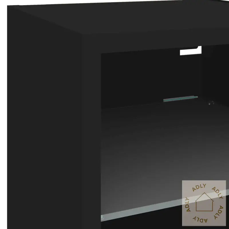 Vegghengt Tv-Benk Med Led Svart 30X28,5X30 Cm