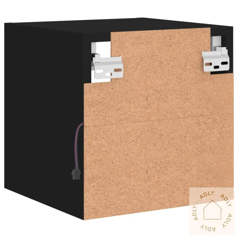 Vegghengt Tv-Benk Med Led Svart 30X28,5X30 Cm