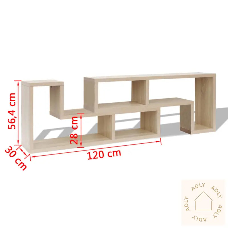 Tv-Benk Dobbel L-Formet Eik