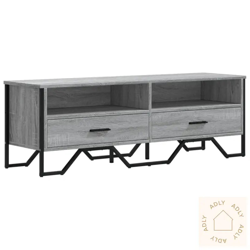 Tv-Benk Grå Sonoma 122X34X41 Cm Konstruert Tre
