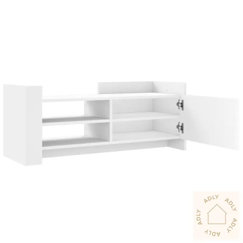Tv-Benk Hvit 100X35X40 Cm Konstruert Tre