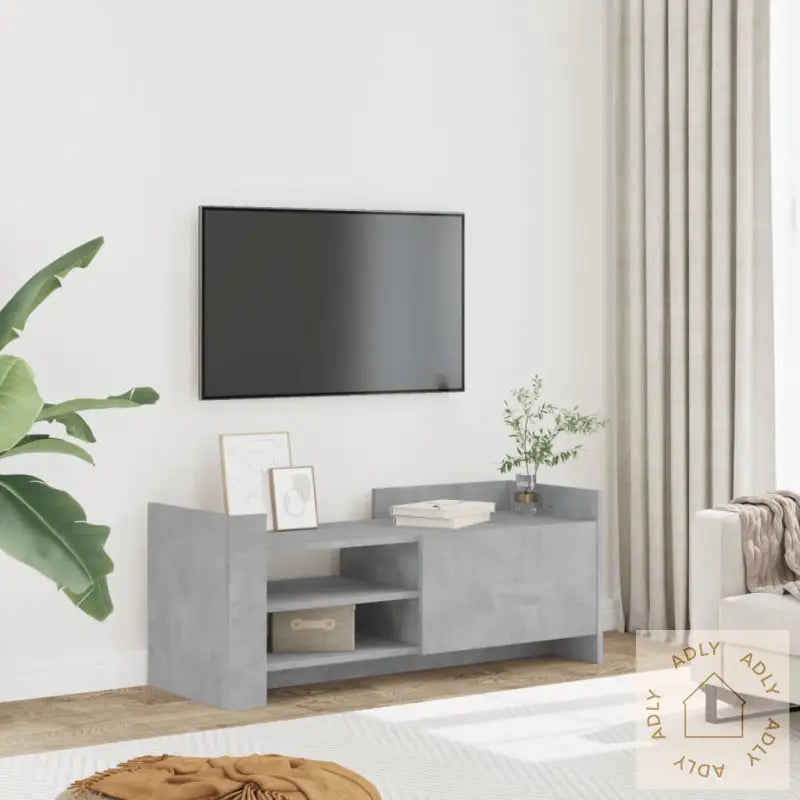 Tv-Benk Betonggrå 100X35X40 Cm Konstruert Tre