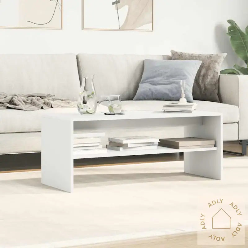 Tv-Benk Hvit 100X40X40 Cm Sponplate