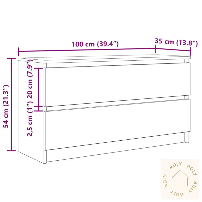 Tv-Benk Sonoma Eik 100X35X54 Cm Konstruert Tre