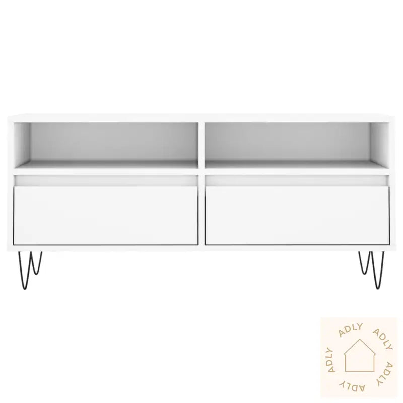 Tv-Benk Hvit 100X34,5X44,5 Cm Konstruert Tre