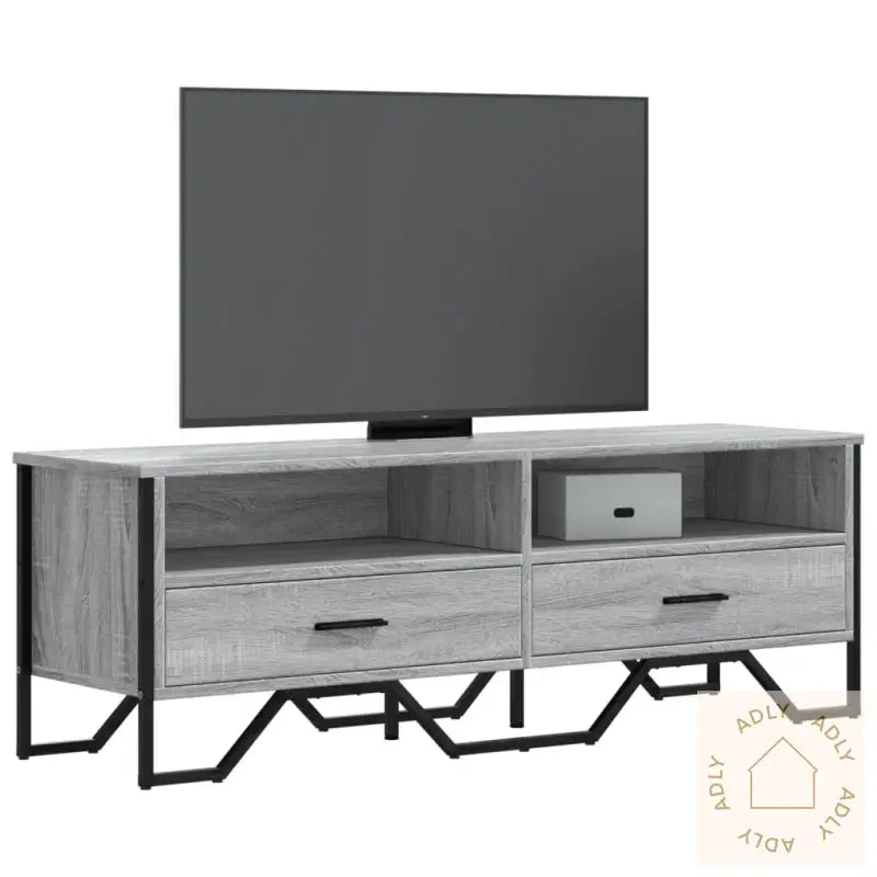Tv-Benk Grå Sonoma 122X34X41 Cm Konstruert Tre