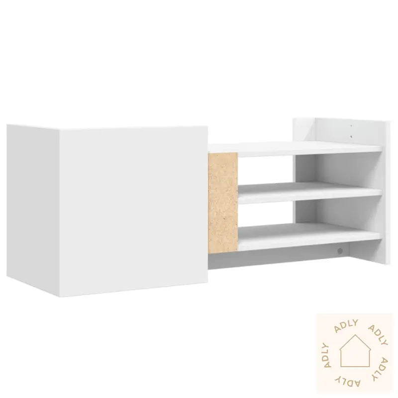 Tv-Benk Hvit 100X35X40 Cm Konstruert Tre