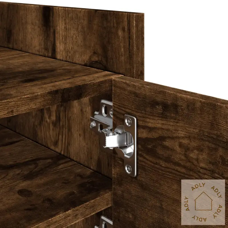 Tv-Benk Røkt Eik 80X35X40 Cm Konstruert Tre