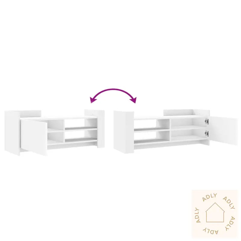 Tv-Benk Hvit 100X35X40 Cm Konstruert Tre