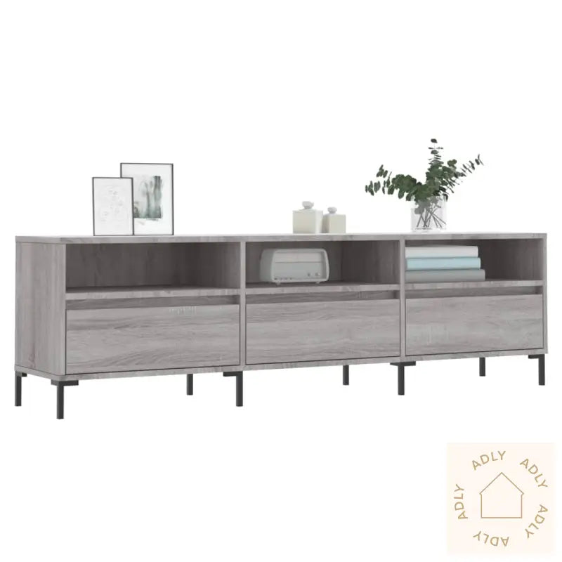 Tv-Benk Grå Sonoma 150X30X44,5 Cm Konstruert Tre