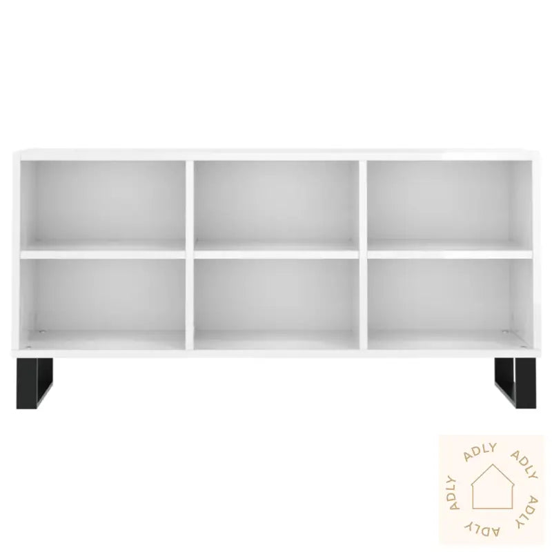 Tv-Benk Høyglans Hvit 103,5X30X50 Cm Konstruert Tre