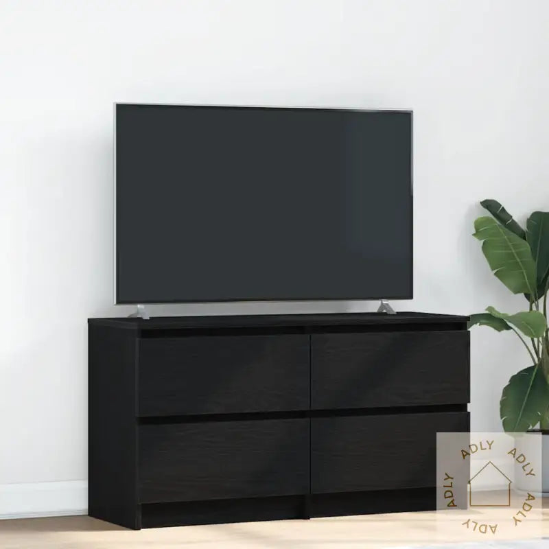 Tv-Benk Svart 100X35X54 Cm Konstruert Tre