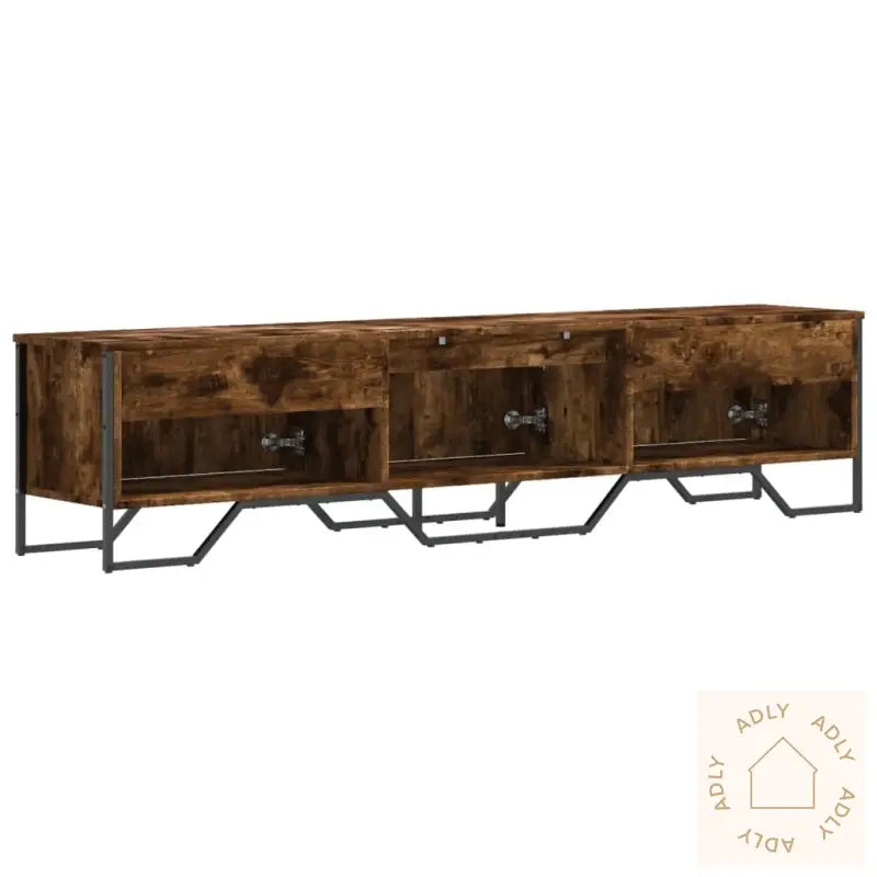 Tv-Benk Røkt Eik 180X34X41 Cm Konstruert Tre