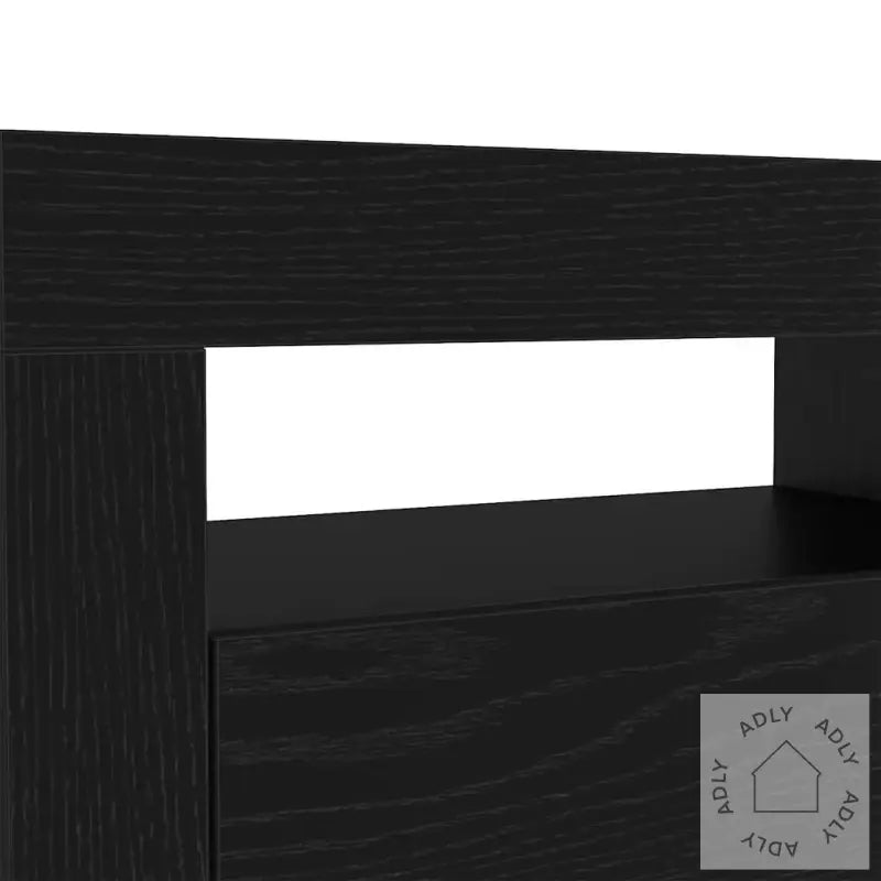 3-Delt Tv-Skapsett Med Led-Lamper I Svart Eik Kunstig Tre