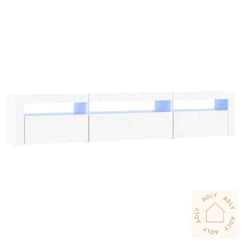 Tv-Benk Med Led-Lys Hvit 195X35X40 Cm