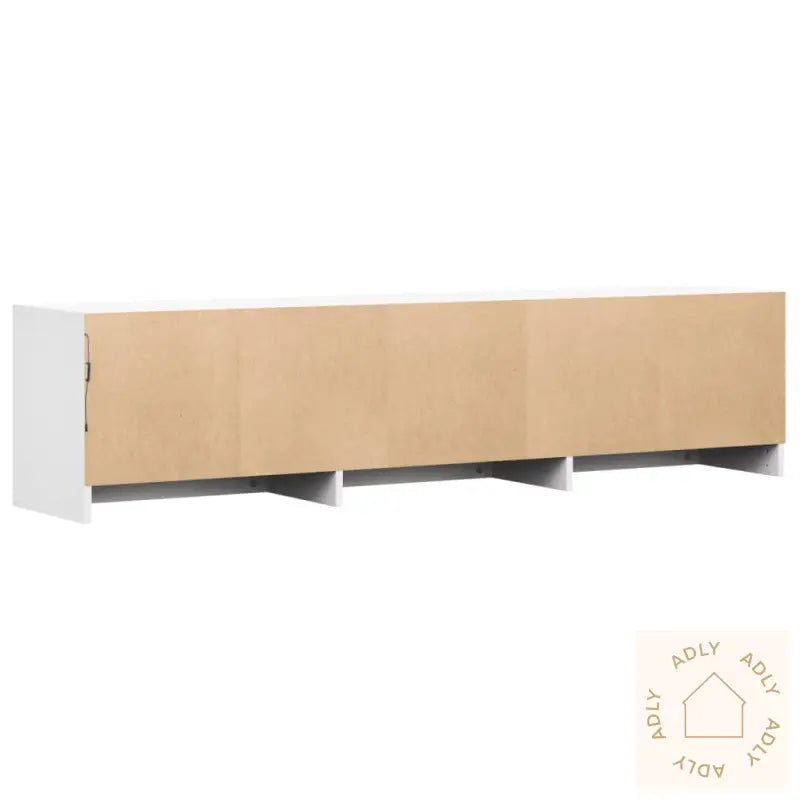 Tv-Benk Med Led Hvit 165X34X40 Cm Konstruert Tre