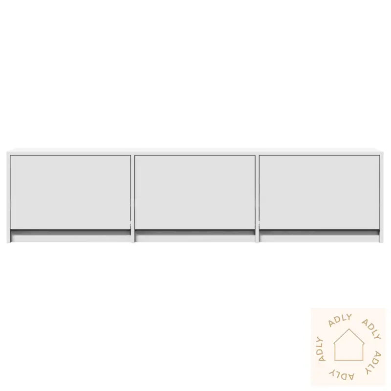Tv-Benk Med Led Hvit 165X34X40 Cm Konstruert Tre