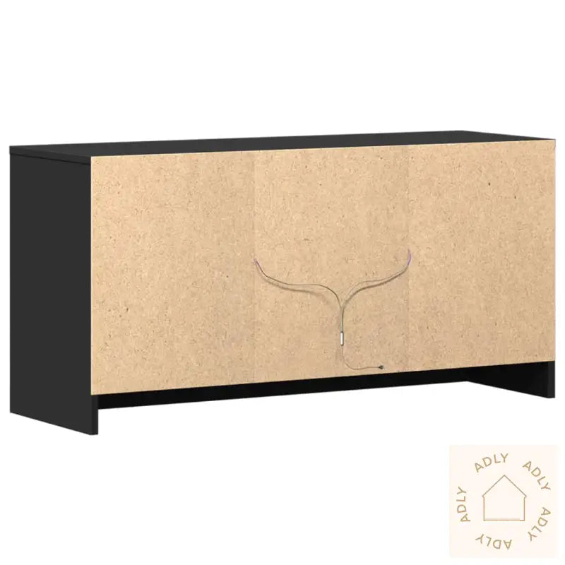 Tv-Benk Med Led Svart 100X34X50 Cm Konstruert Tre