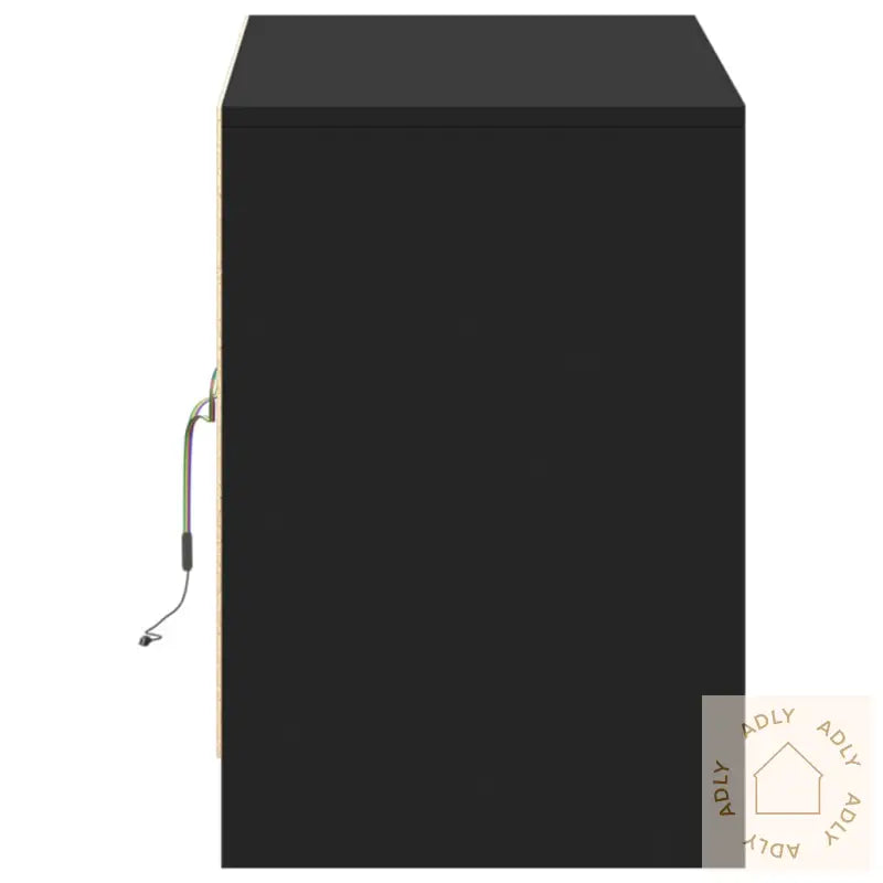 Tv-Benk Med Led Svart 100X34X50 Cm Konstruert Tre