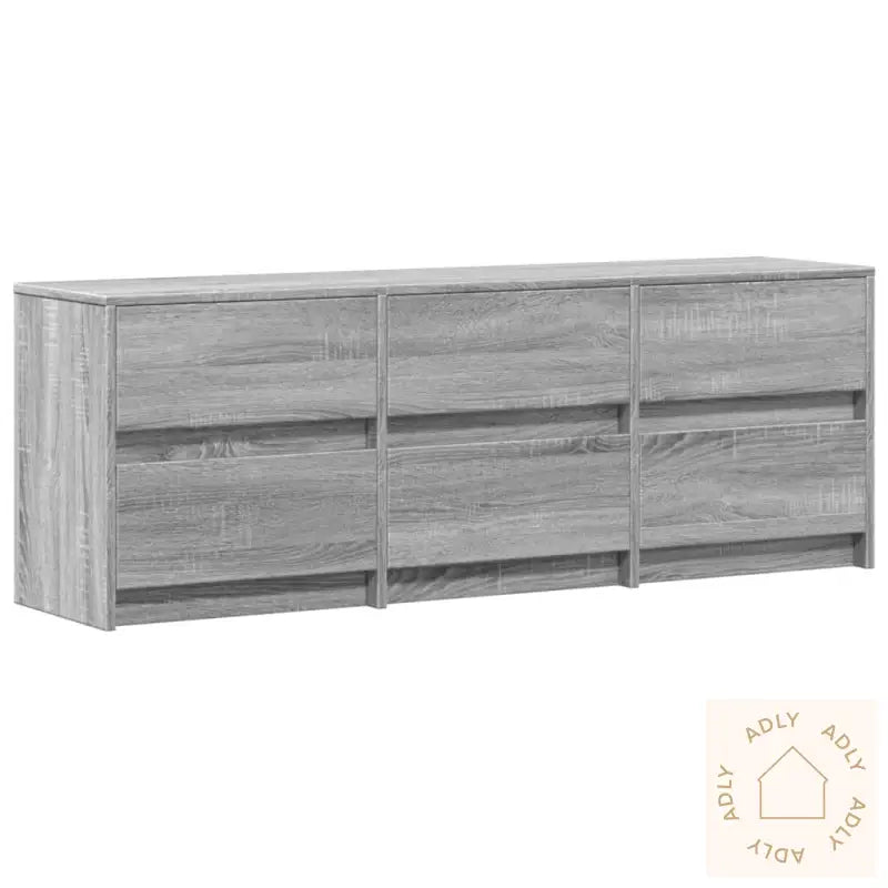 Tv-Benk Med Led Grå Sonoma 140X34X50 Cm Konstruert Tre