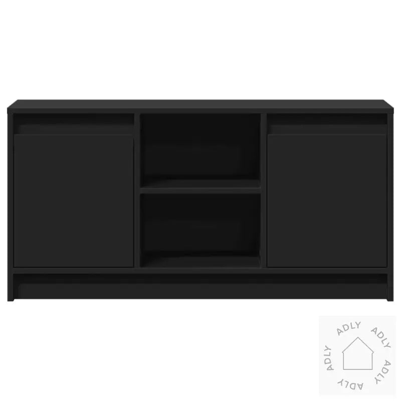 Tv-Benk Med Led Svart 100X34X50 Cm Konstruert Tre