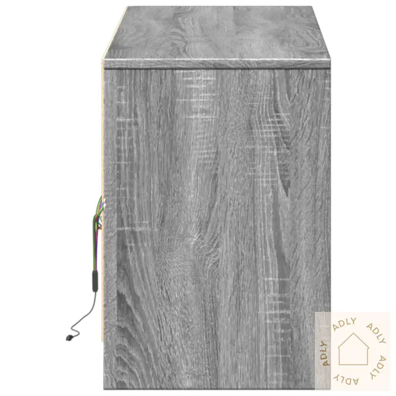 Tv-Benk Med Led Grå Sonoma 140X34X50 Cm Konstruert Tre