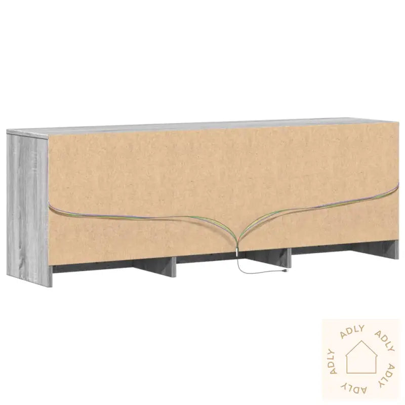 Tv-Benk Med Led Grå Sonoma 140X34X50 Cm Konstruert Tre