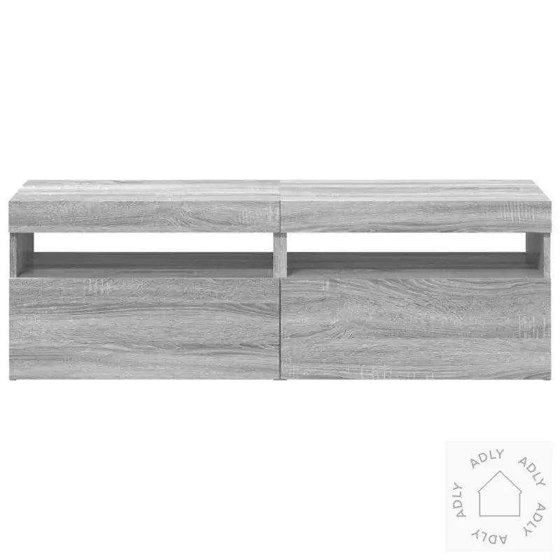 Tv-Benker 2 Stk Med Led-Lys Grå Sonoma 60X35X40 Cm