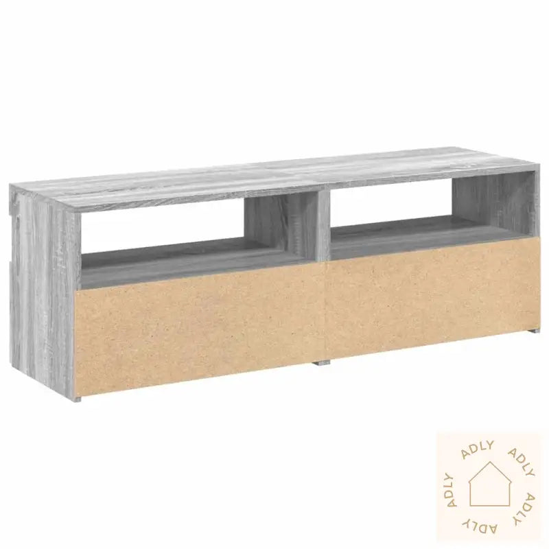 Tv-Benker 2 Stk Med Led-Lys Grå Sonoma 60X35X40 Cm