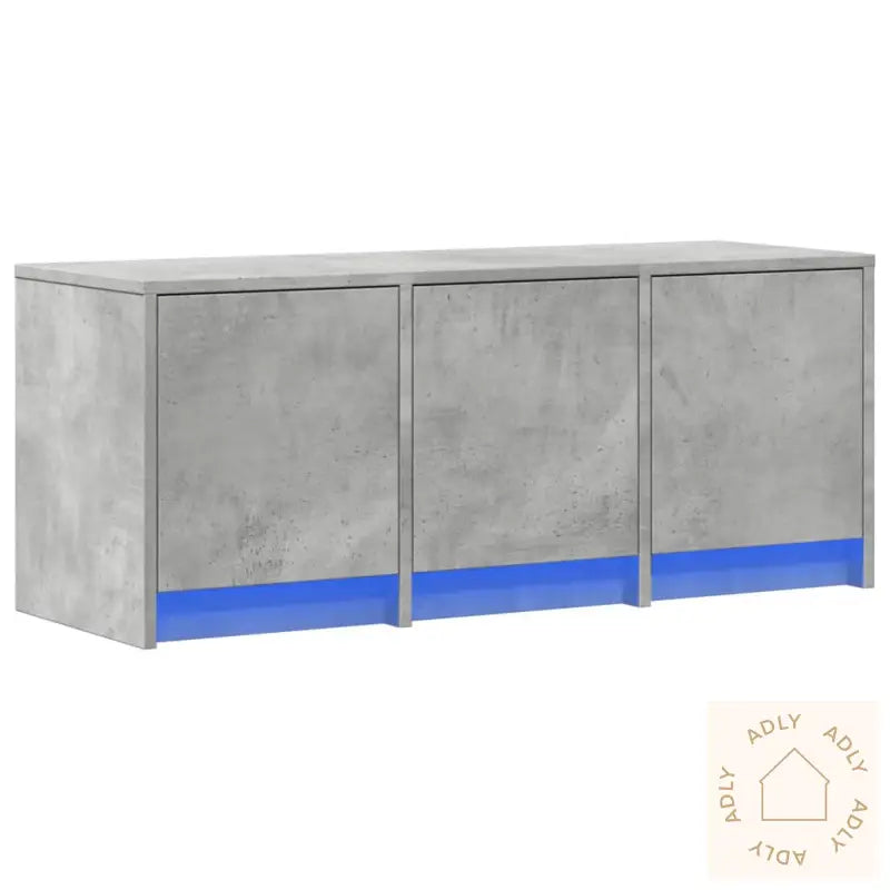 Tv-Benk Med Led Betonggrå 97X34X40 Cm Konstruert Tre