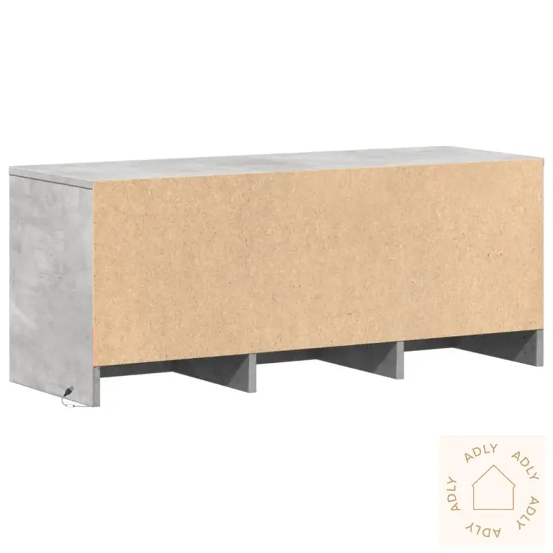 Tv-Benk Med Led Betonggrå 97X34X40 Cm Konstruert Tre