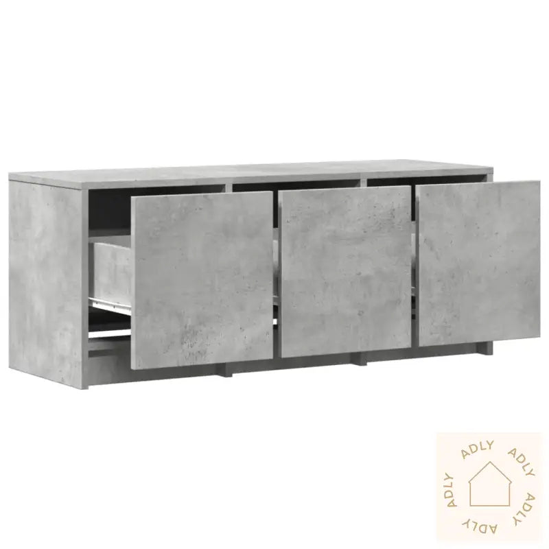 Tv-Benk Med Led Betonggrå 97X34X40 Cm Konstruert Tre