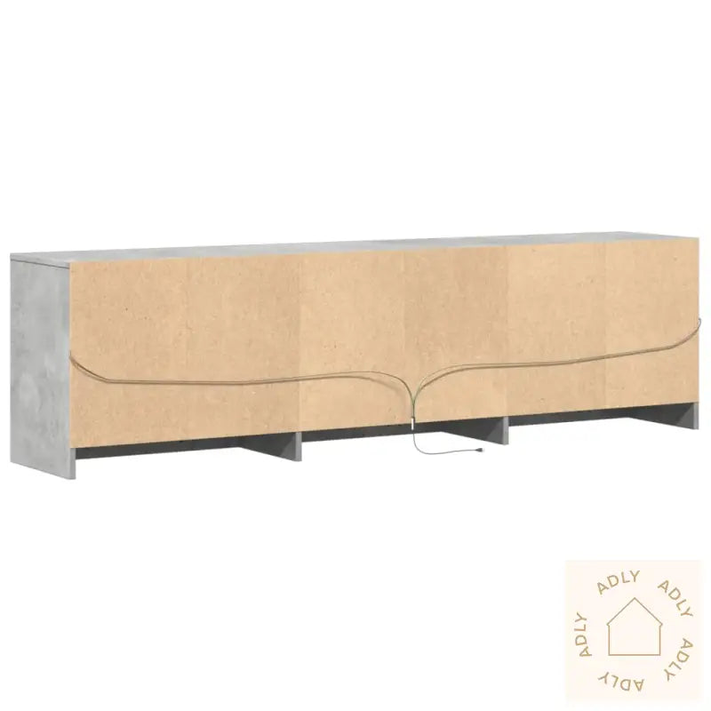 Tv-Benk Med Led Betonggrå 180X34X50 Cm Konstruert Tre