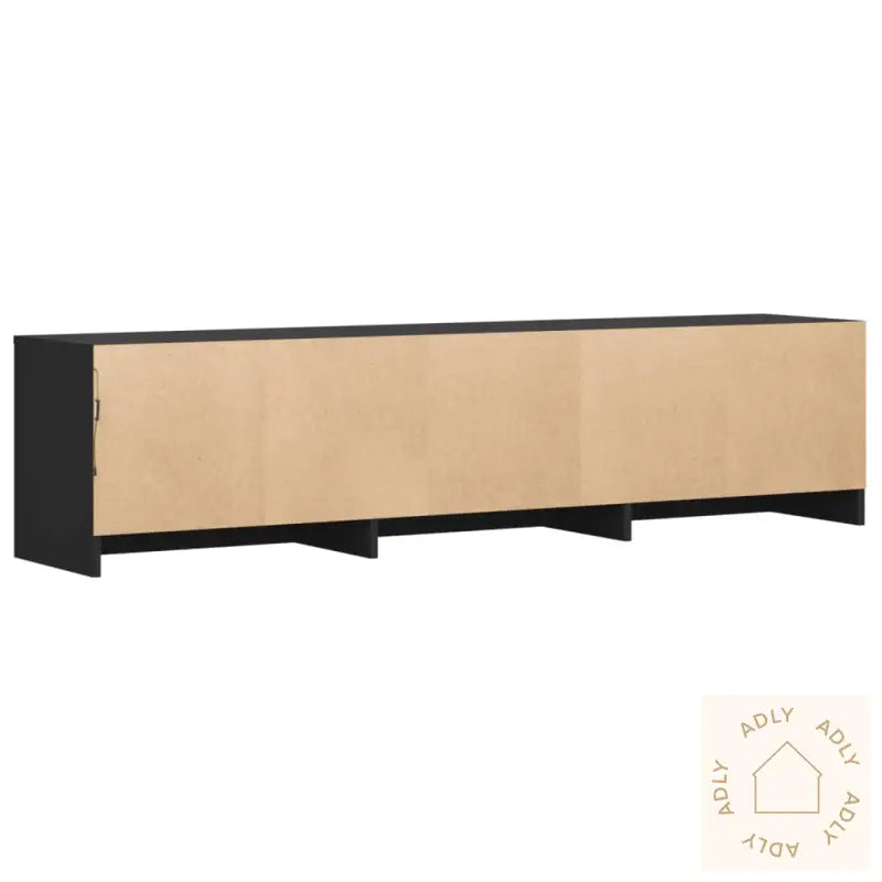 Tv-Benk Med Led Svart 165X34X40 Cm Konstruert Tre