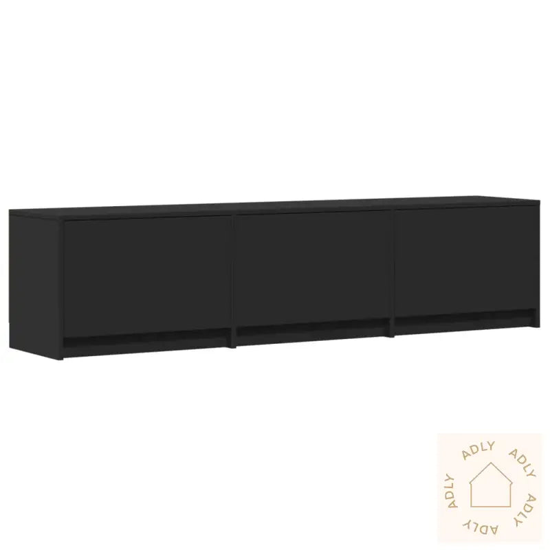 Tv-Benk Med Led Svart 165X34X40 Cm Konstruert Tre
