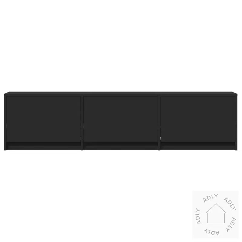 Tv-Benk Med Led Svart 165X34X40 Cm Konstruert Tre