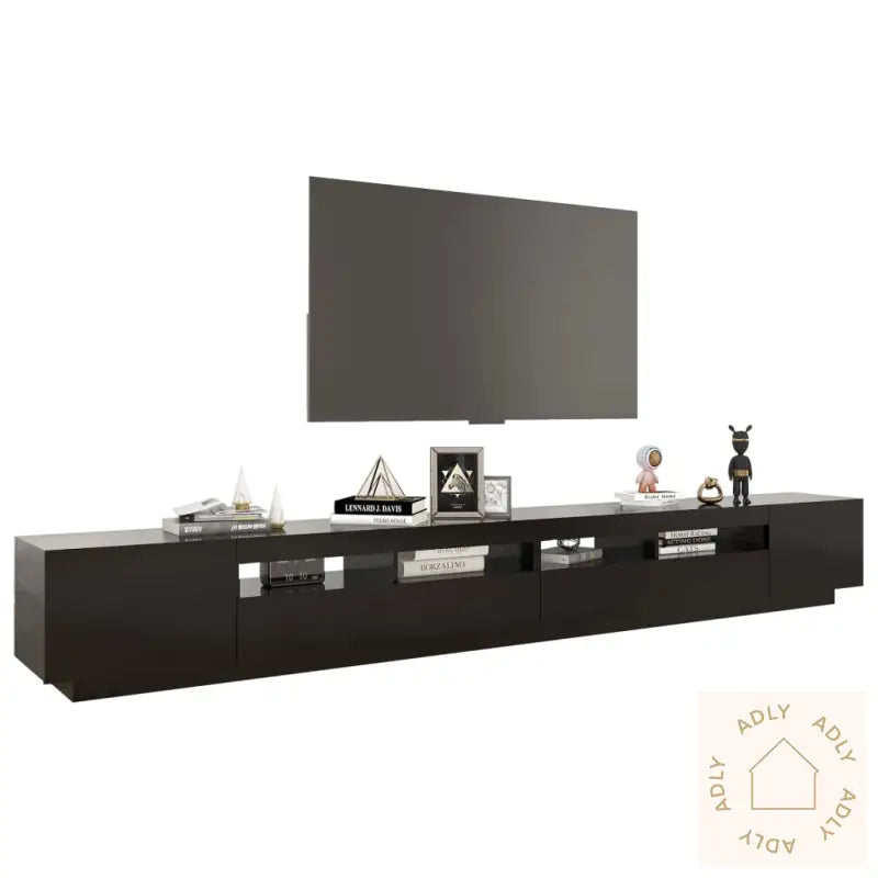 Tv-Benk Med Led-Lys Svart 300X35X40 Cm