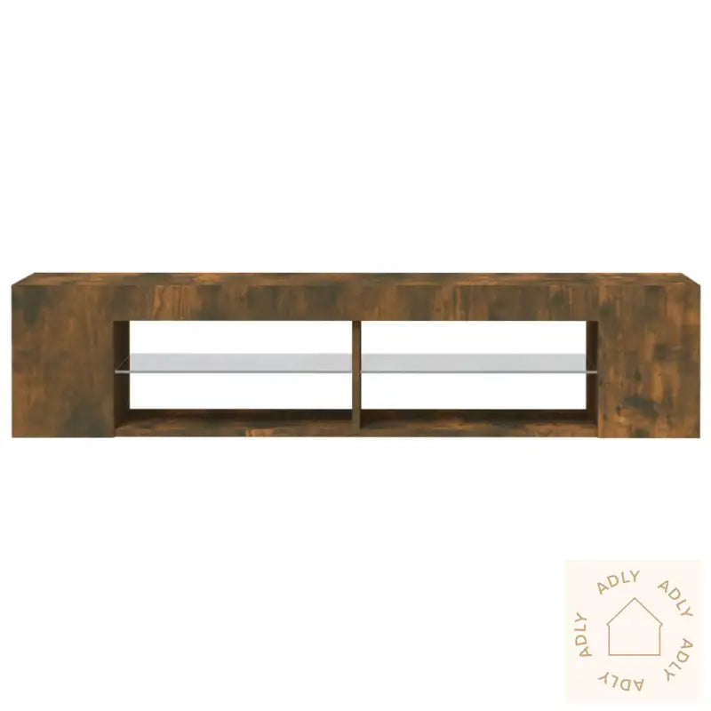 Tv-Benk Med Led-Lys Røkt Eik 135X39X30 Cm