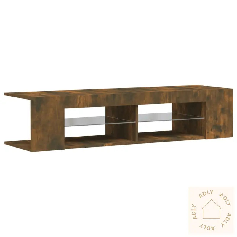 Tv-Benk Med Led-Lys Røkt Eik 135X39X30 Cm