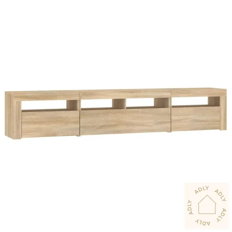Tv-Benk Med Led-Lys Sonoma Eik 210X35X40 Cm