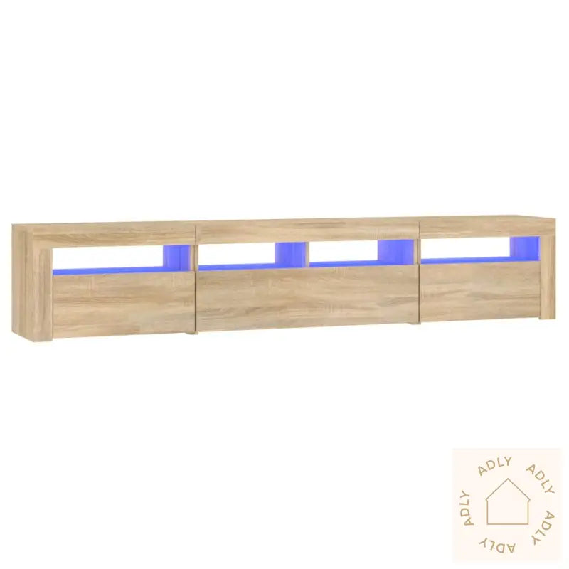 Tv-Benk Med Led-Lys Sonoma Eik 210X35X40 Cm