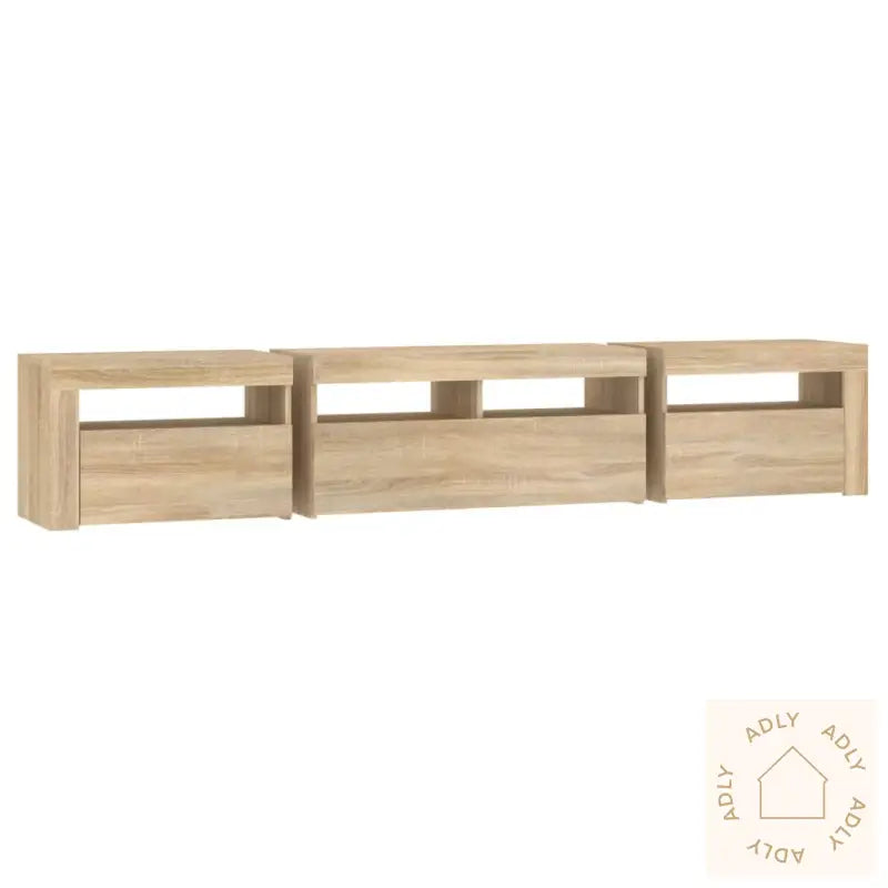 Tv-Benk Med Led-Lys Sonoma Eik 210X35X40 Cm