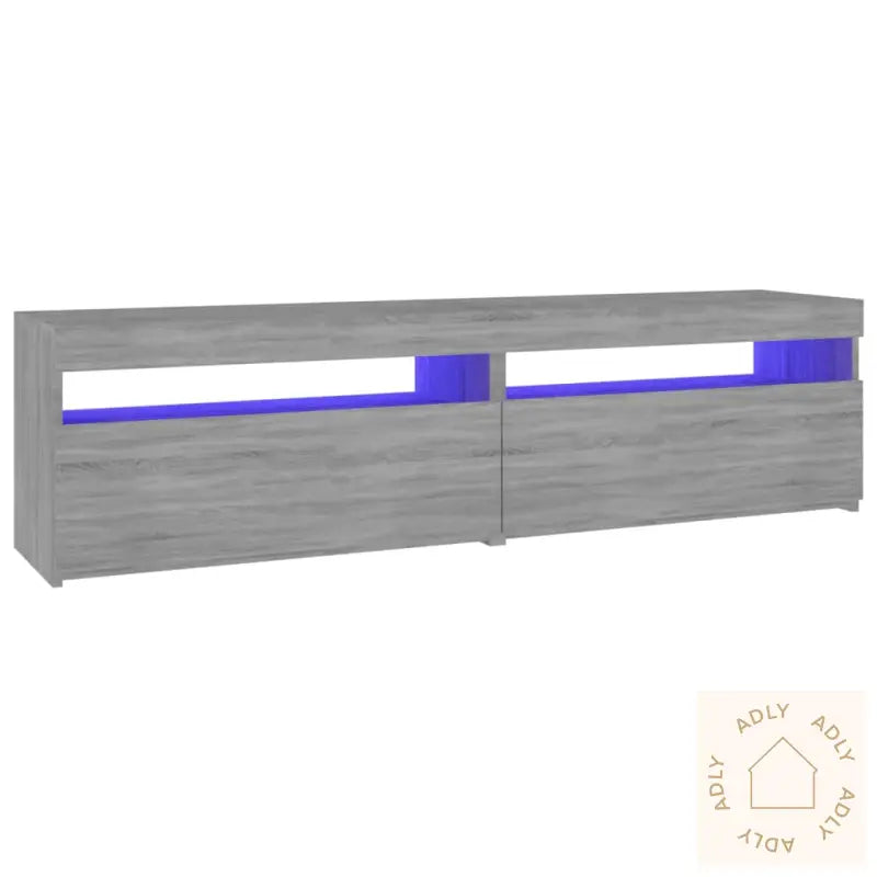 Tv-Benk Med Led-Lys 2 Stk Grå Sonoma 75X35X40 Cm