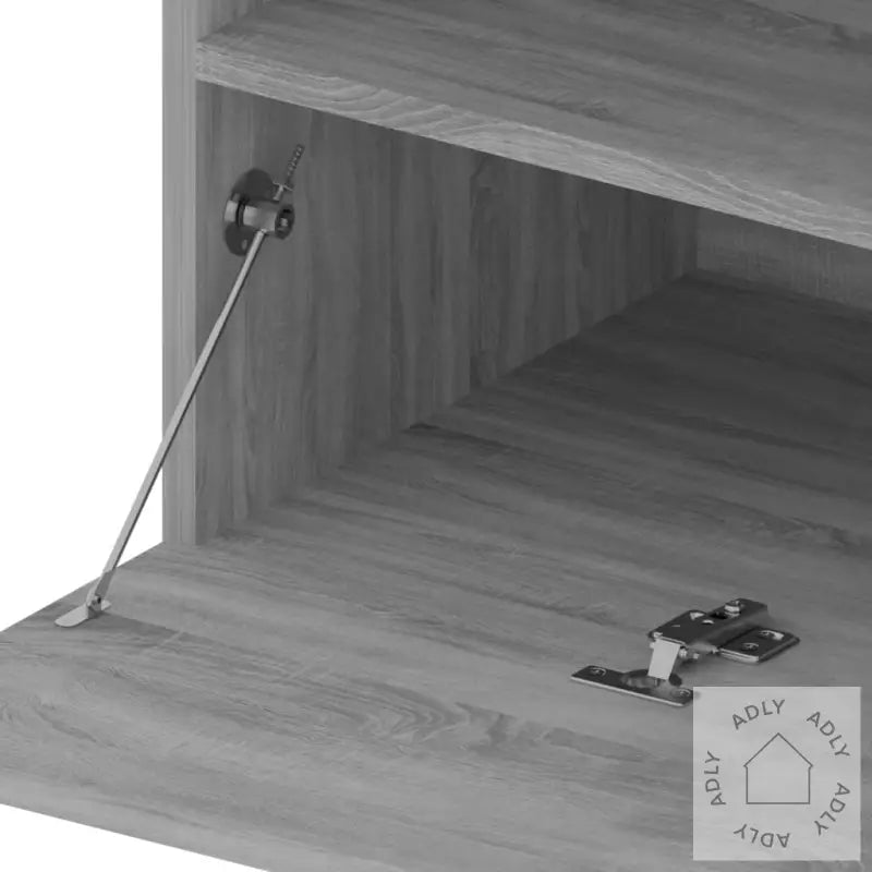 Tv-Benk Med Led-Lys 2 Stk Grå Sonoma 75X35X40 Cm