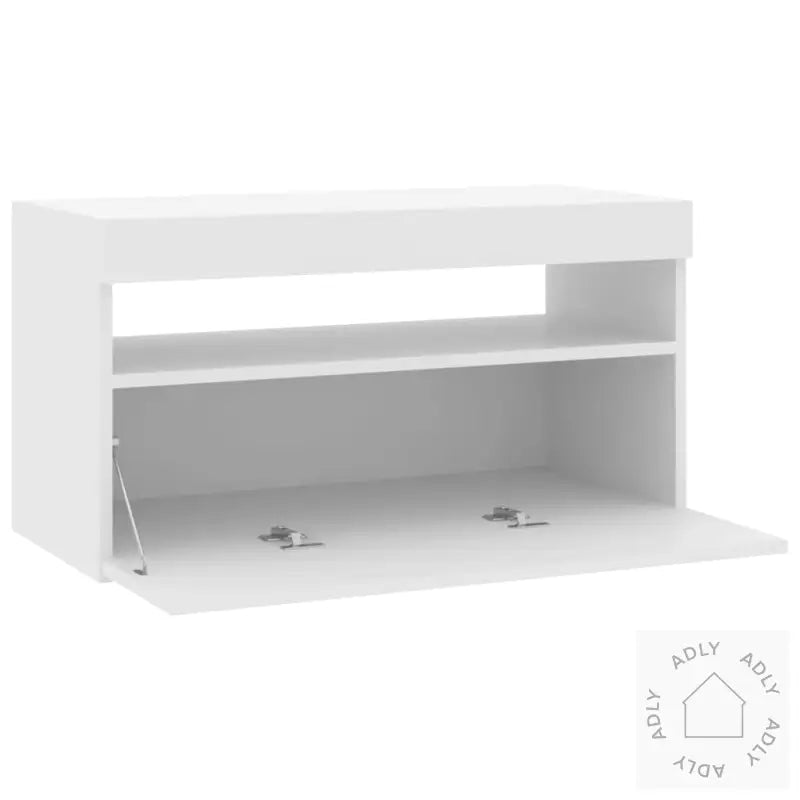 Tv-Benk Med Led-Lys Hvit 75X35X40 Cm