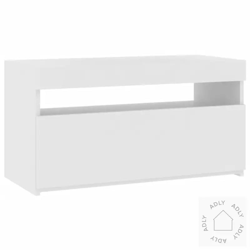 Tv-Benk Med Led-Lys Hvit 75X35X40 Cm