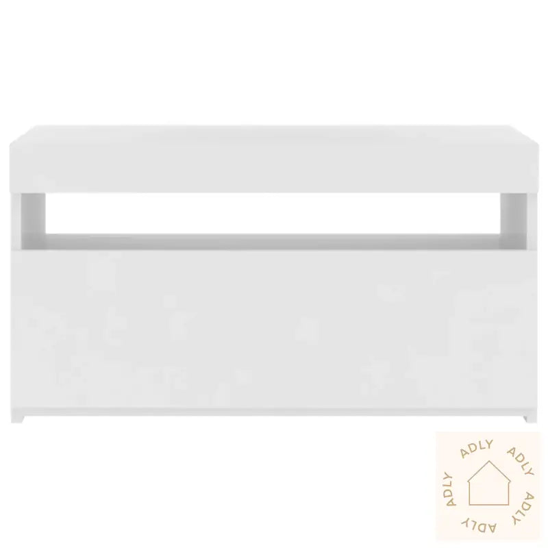 Tv-Benk Med Led-Lys Hvit 75X35X40 Cm