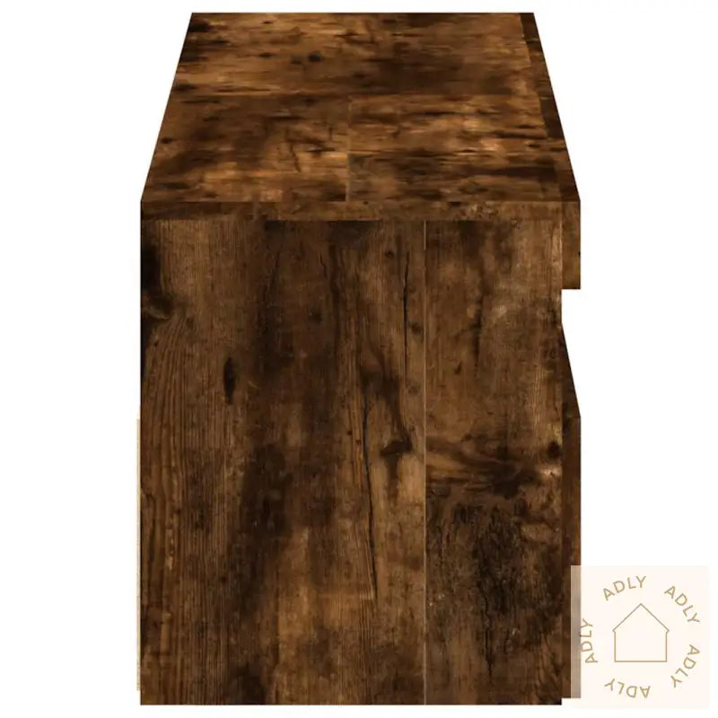 Tv-Benker 2 Stk Med Led-Lys Røkt Eik 60X35X40 Cm