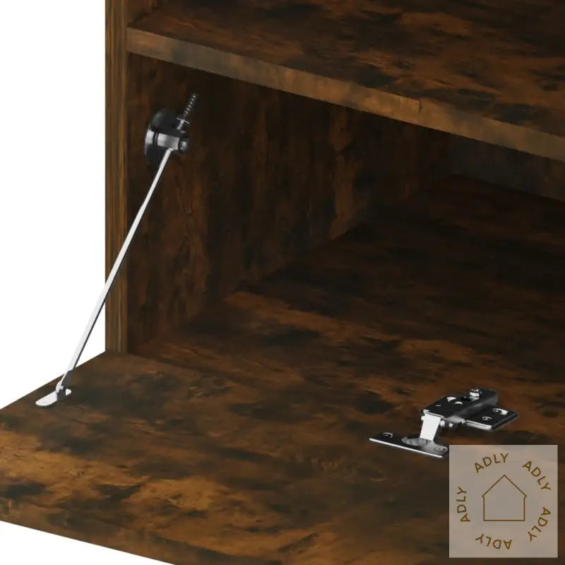 Tv-Benk Med Led-Lys Røkt Eik 75X35X40 Cm